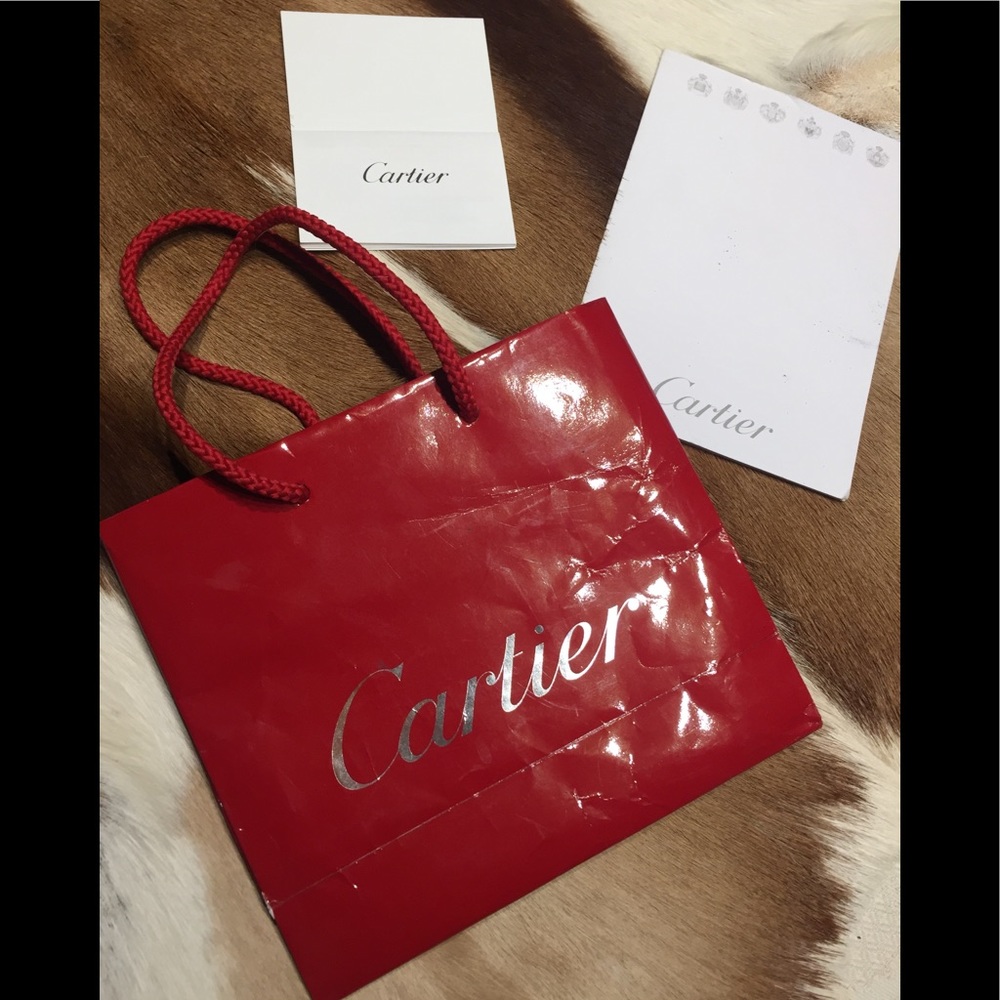 🎁 CARTIER Paper Bag w/ Extras  8”x7”x3”🎁